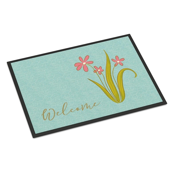 Carolines Treasures Flowers Welcome Indoor Or Outdoor Mat - 24 x 36 in. BB8552JMAT - main